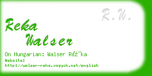 reka walser business card